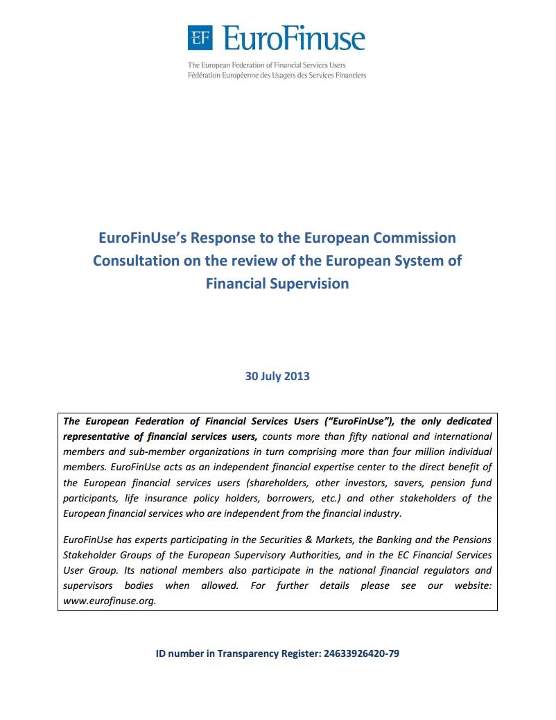 EuroFinUse response_ to_EU_Commission_consultation_on_review_of_ESFS_2013