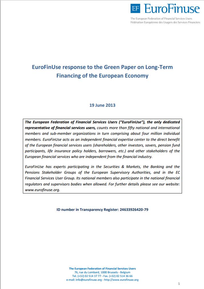 EuroFinUse response_to_the_Green_Paper_on_Long-Term_Financing_ot_the_European_Economy