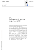 Banke zahtevajo_lastnega_zaupnika_v_vodstvu