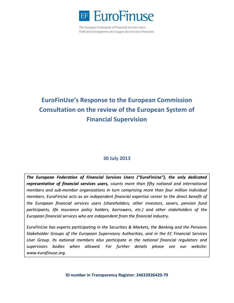 EuroFinUse response_ to_EU_Commission_consultation_on_review_of_ESFS_2013