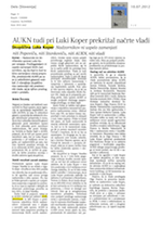 AUKN tudi_pri_Luki_Koper_prekri_al_na_rte_vladi