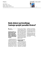 Bodo delavci_portoro_kega_Casinoja_sprejeli_ponudbo_Riviere_