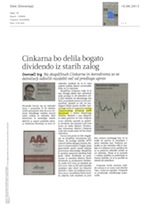 Cinkarna bo_delila_bogato_dividendo_iz_starih_zalog