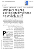 Delničarji bi_lahko_politike_zaradi_vplivanja_na_podjetja_tožili