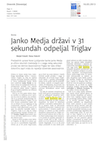 Janko Medja_državi_v_31_sekundah_odpeljal_Triglav