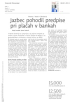 Jazbec pohodil_predpise_pri_plačah_v_bankah