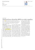Stankovićeva obramba_Mišica_za_zdaj_uspešna