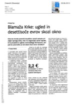 Blamaža Krke_ugled_in_desettisoče_evrov_skozi_okno