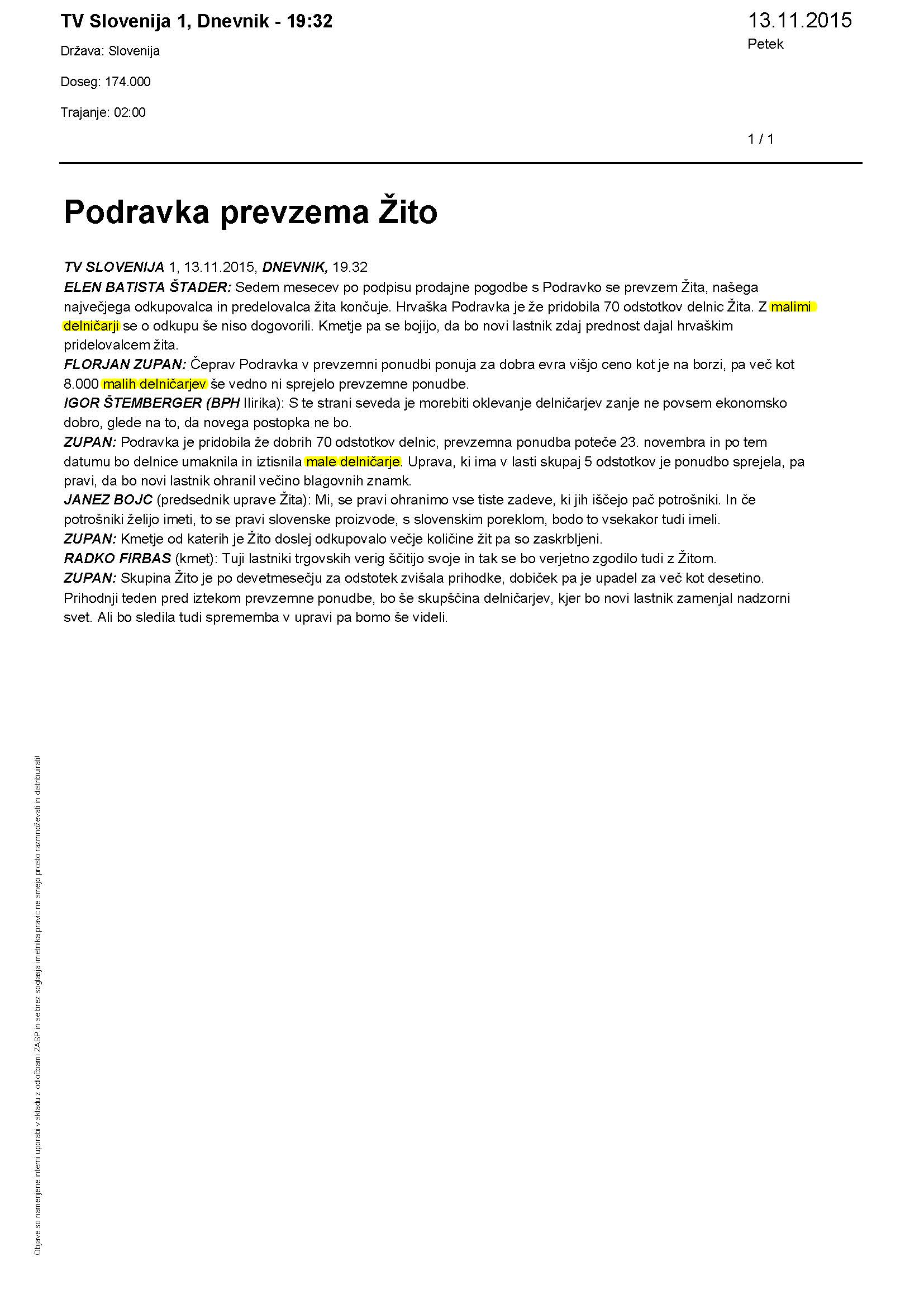 Podravka prevzema Žito (1)