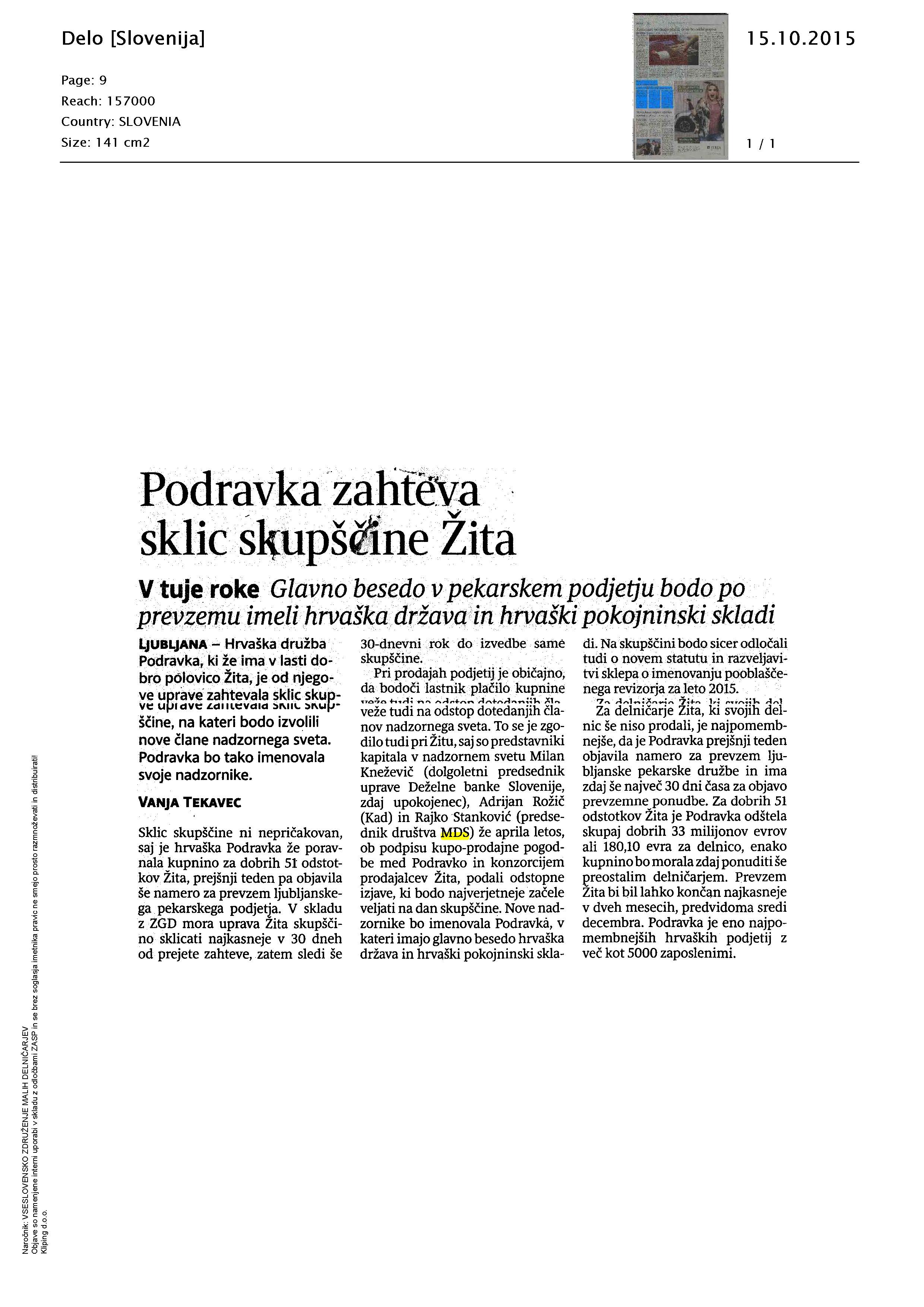 Podravka zahteva_sklic_skupščine_Žita