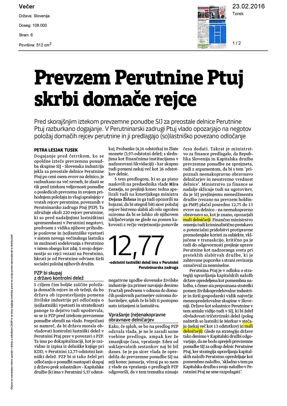 Prevzem Perutnine Ptuj skrbi domače rejce Page 1