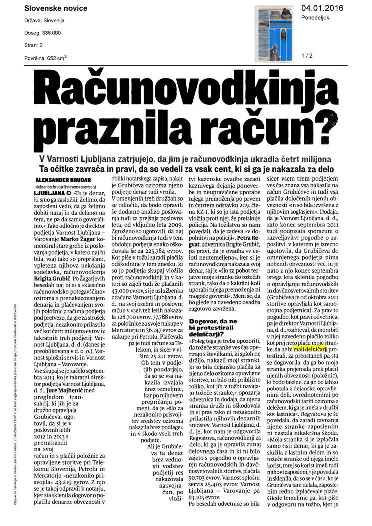 Računovodkinja praznila račun Page 1