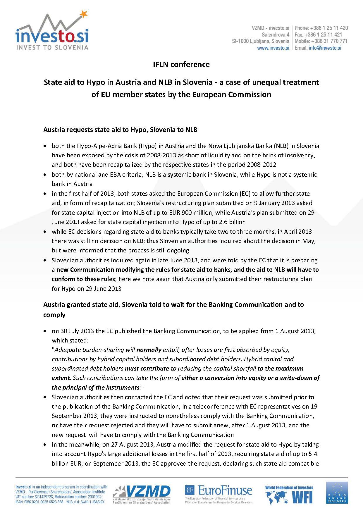 State aid to Hypo in Austria and NLB in Slovenia - a case of unequal treatment - IFLN conference Page_1