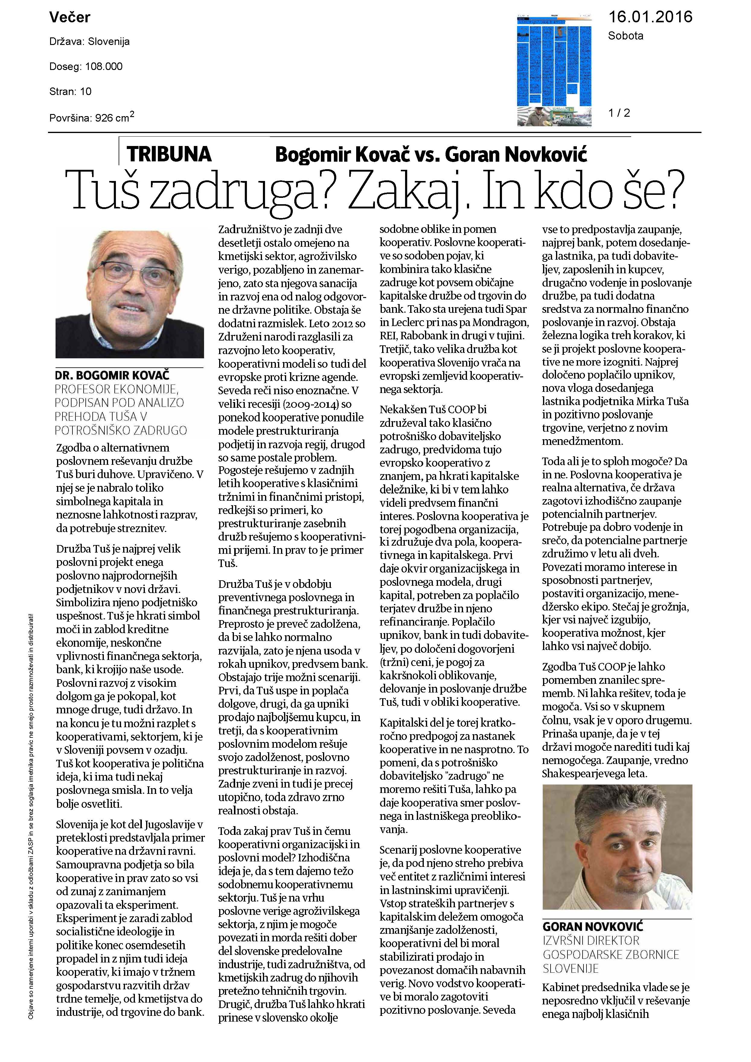 Tuš zadruga Zakaj. In kdo še Page 1