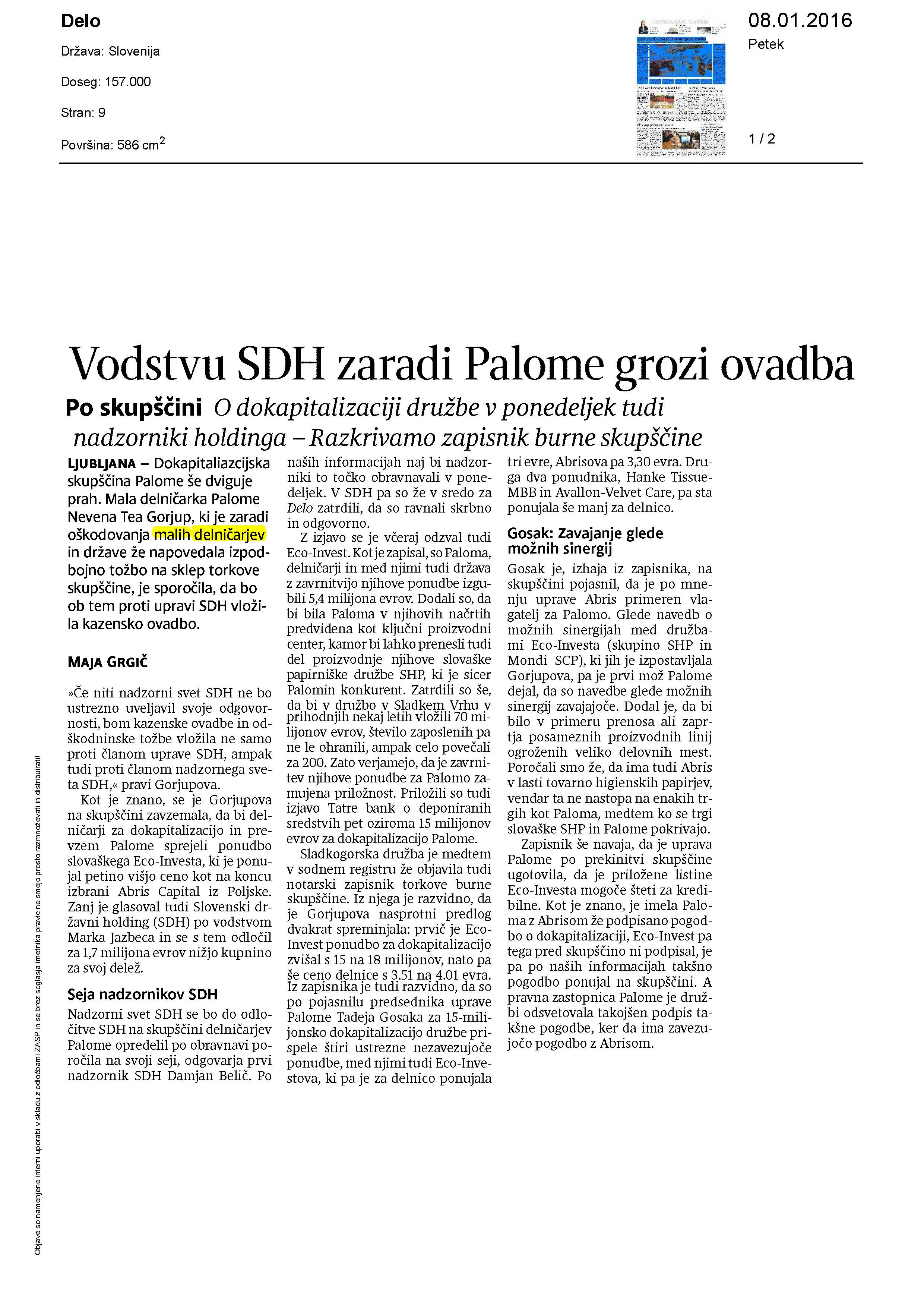 Vodstvu SDH zaradi Palome grozi ovadba Page 1