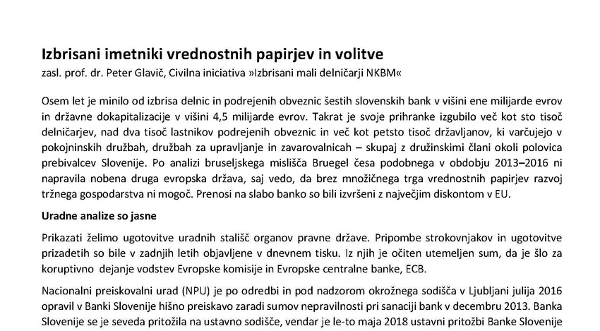 Izbrisani imetniki vrednostnih papirjev in volitve