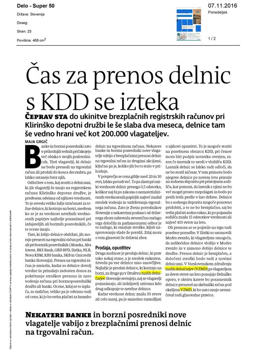 Cas za prenos delnic s KDD se izteka Page 1