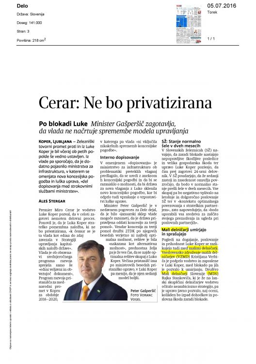 Cerar Ne bo privatizirana