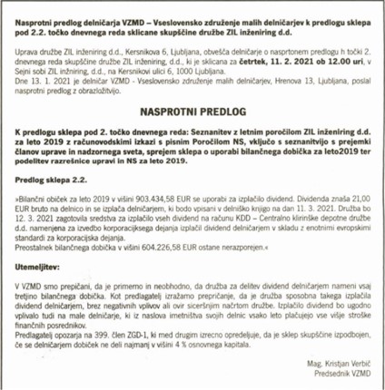 DNEVNIK NASPROTNI PREDLOG ZIL INŽENIRING