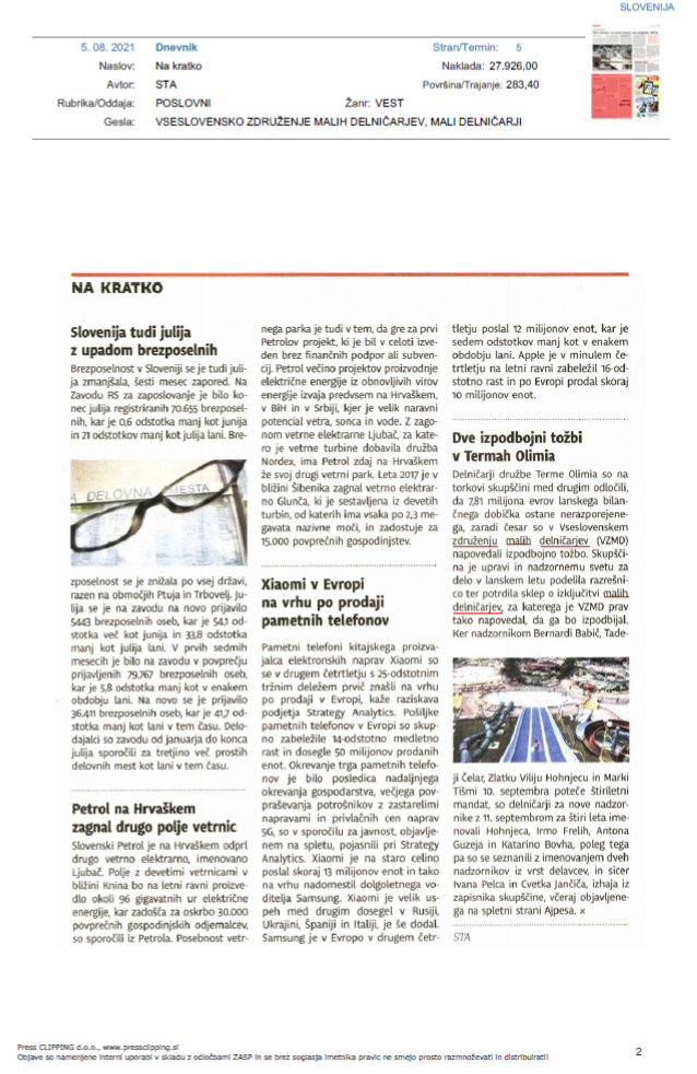 DNEVNIK TERME OLIMIA 05 08 2021