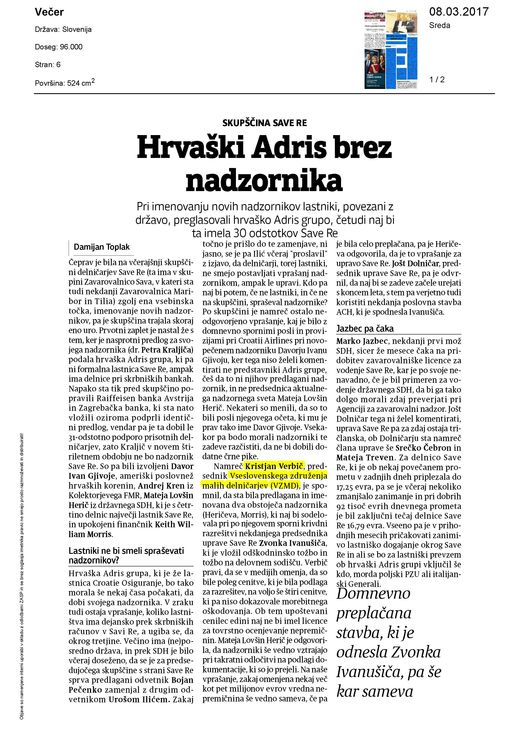 Hrvaski Adris brez nadzornika Page 1