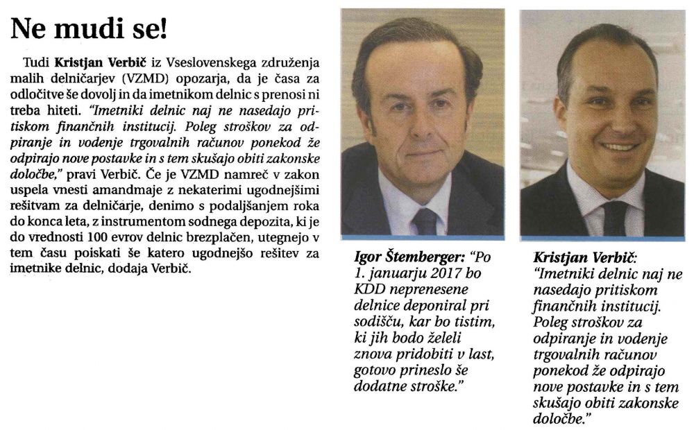 Imetnike vrednostnih papirjev cakajo novi stroski Page 2