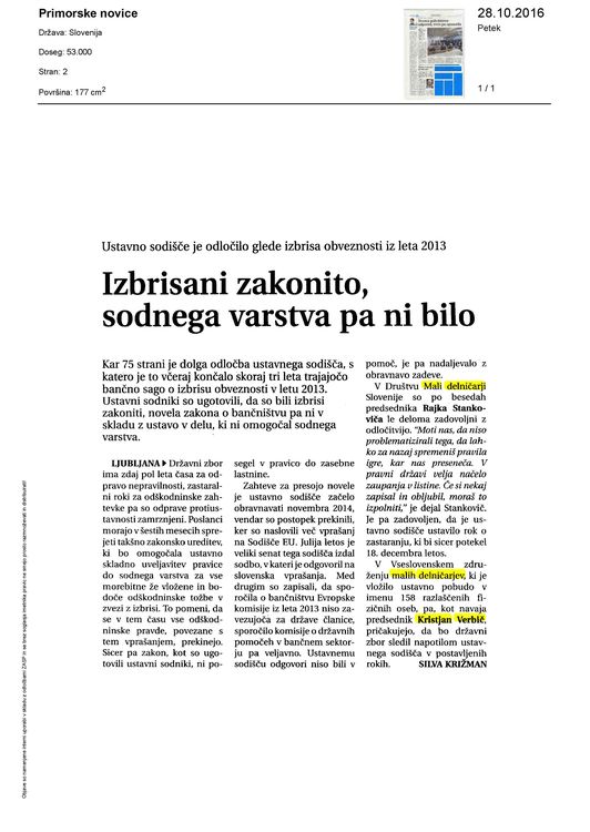 Izbrisani zakonito sodnega varstva pa ni bilo
