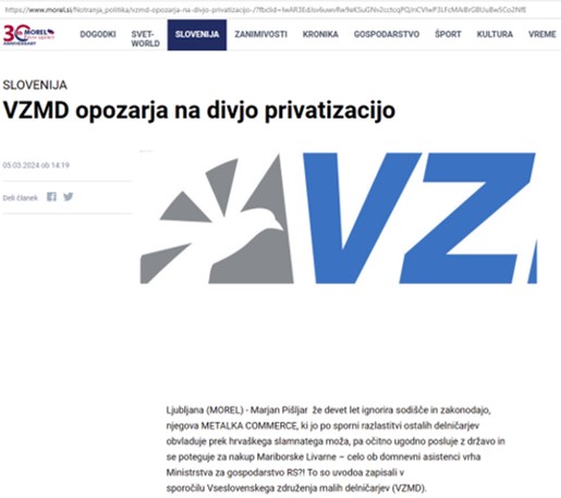 MOREL DIVJA PRIVATIZACIJA