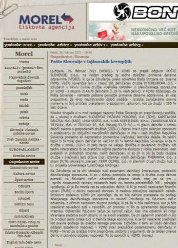 MOREL Pošta Slovenije v tajkunskih krempljih 26 2 2020