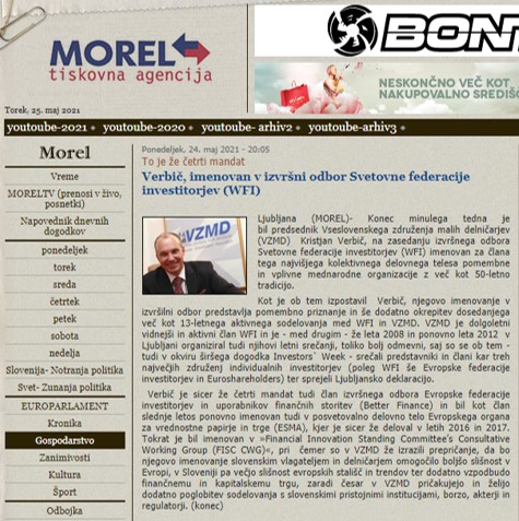 MOREL VERBIČ IMENOVAN WFI 24 5 2021