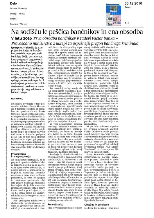 Na sodiscu le pescica bancnikov in ena obsodba Page 1