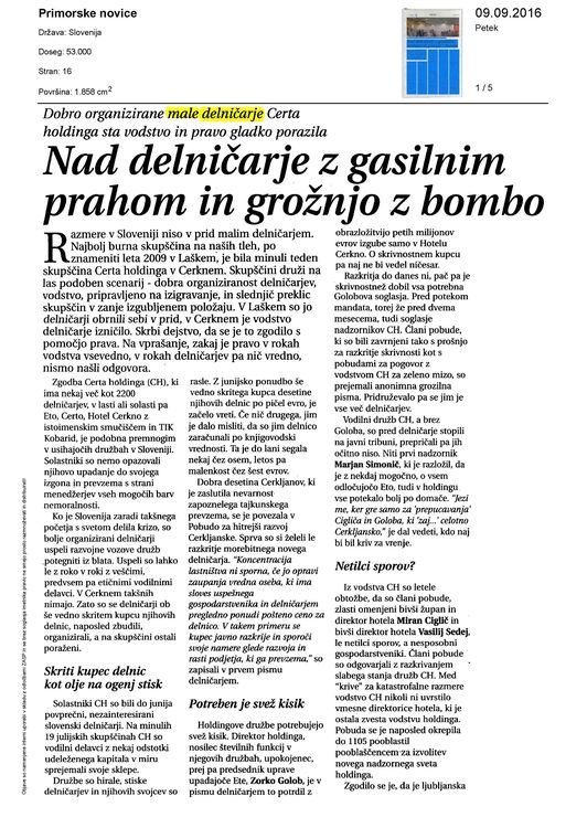 Nad delnicarje z gasilnim prahom in groznjo z bombo Page 1