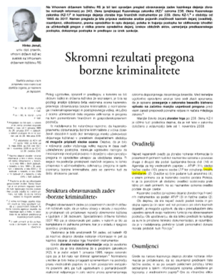 PP Skromni rezultati pregona borzne kriminalitete