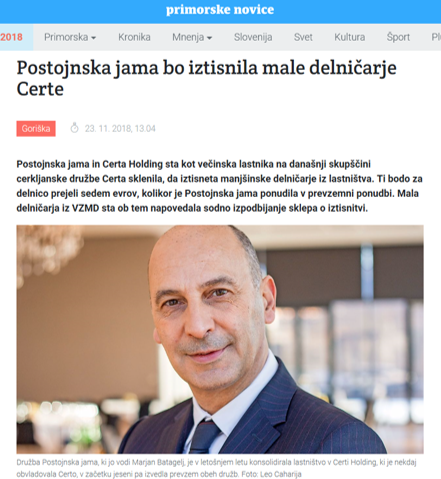 PRIMORSKE NOVICE 23.11.2018