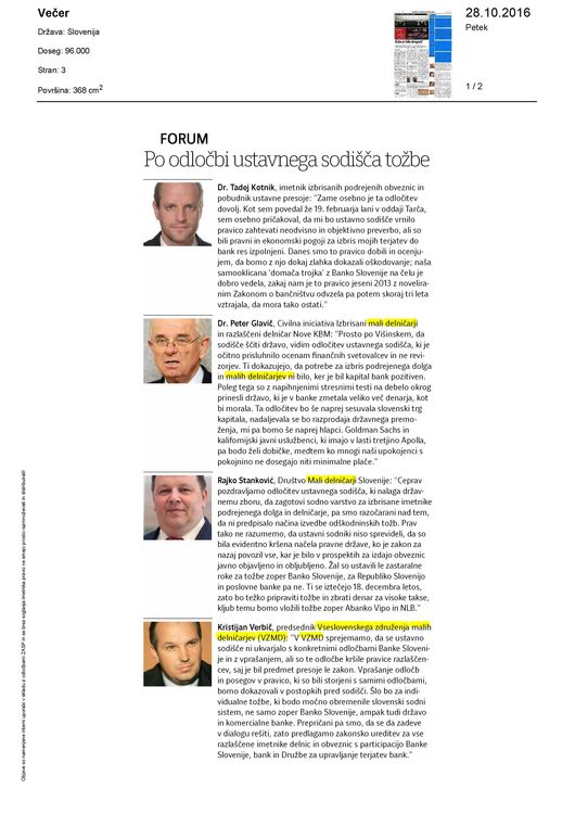 Po odlocbi ustavnega sodisca tozbe Page 1