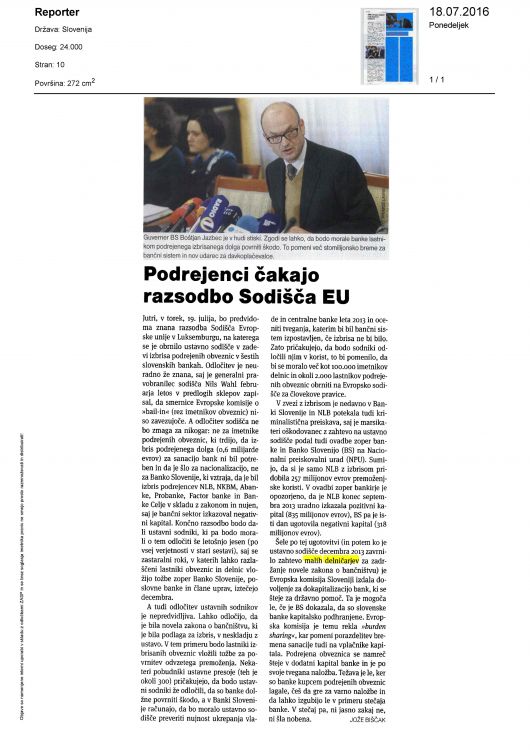 Podrejenci cakajo razsodbo Sodisca EU
