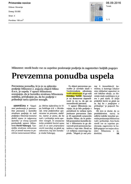 Prevzemna ponudba uspela