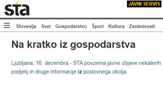 STA NA KRATKO IZ GOSPODARSTVA 16 12 2022