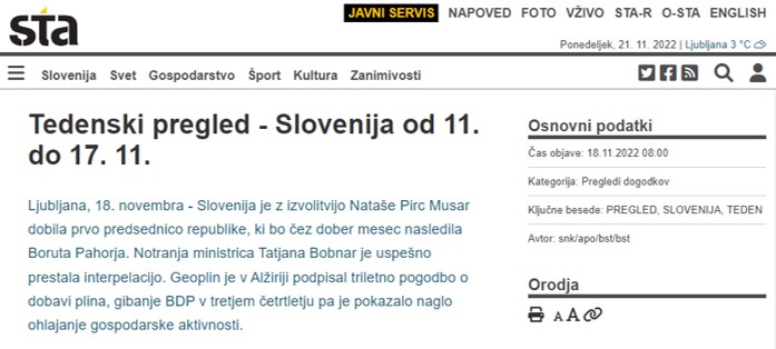 STA TEDENSKI PREGLED