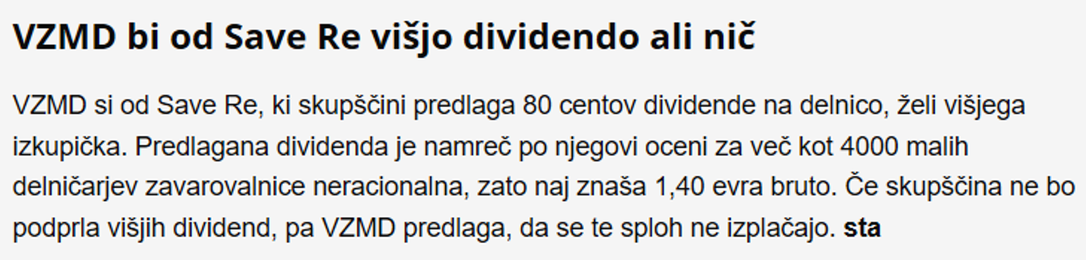 Sava višja dividenda 15.4.2018