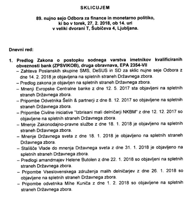 Sklic OFMP DZ 89. seja 2018