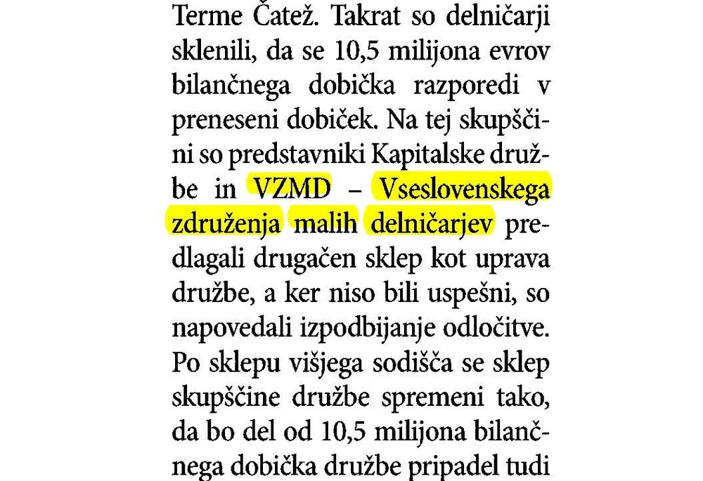 Stara dividenda iz Term Čatež