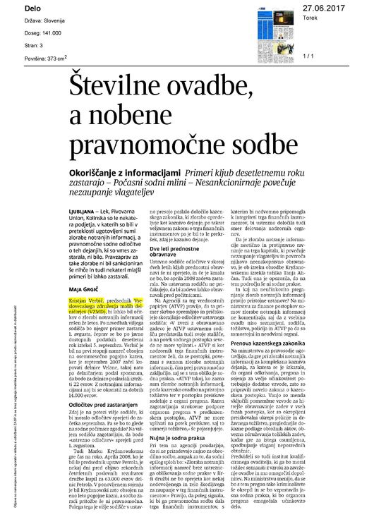 Stevilne ovadbe a nobene pravnomocne sodbe