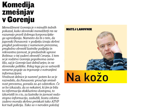 Komedija zmešnjav v Gorenju