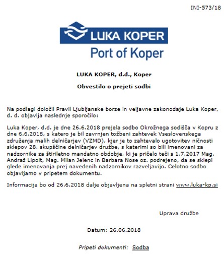 seonet luka koper 27.6.2018