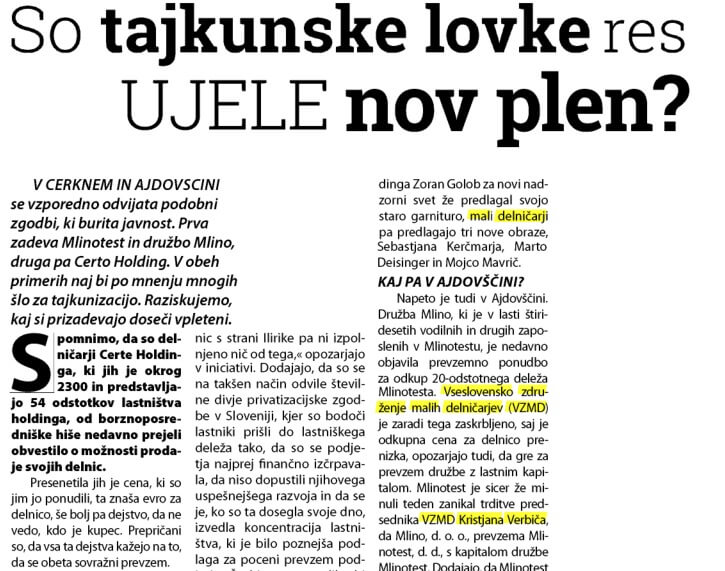 So tajkunske lovke res ujele nov plen