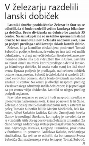 ŽELEZAR ŠTORE NOVI TEDNIK