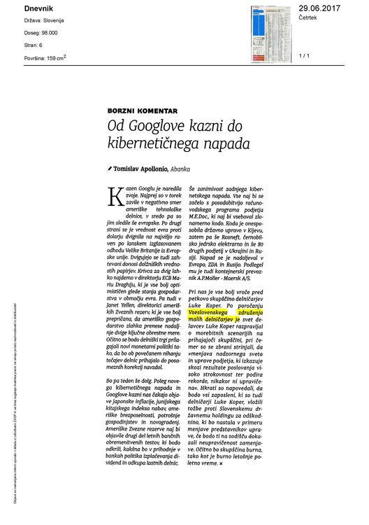 Od Googlove kazni do kibemeticnega napada