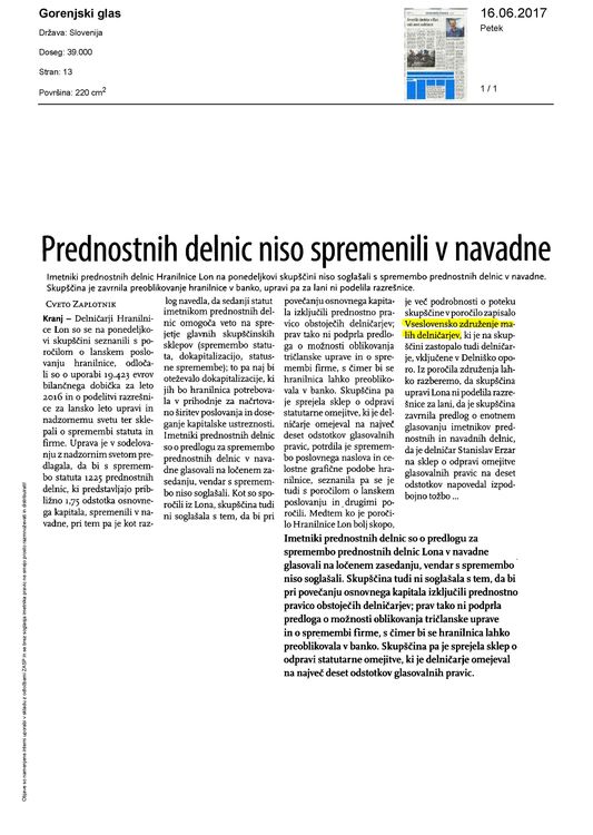 Prednostnih delnic niso spremenili v navadne
