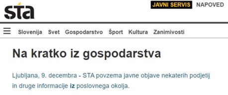 STA NA KRATKO IZ GOSPODARSTVA 9 12 2022